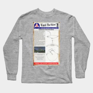 Rusty Vintage Civil Defense Sign - Martian Invasion Long Sleeve T-Shirt